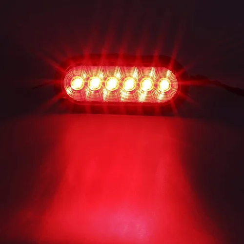 Vista 3 de Partsam Luces traseras LED ovaladas de 6 pulgadas rojas para remolque, con ojales sellados, ahumados, para freno, para remolques, camiones