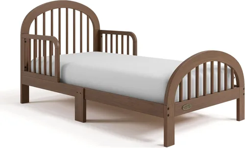 Graco Olivia Toddler Bed (Hazelnut) - GREENGUARD Gold Certified, Includes Safety Guardrails, Fits Standard Crib & Toddler Mattress, Stylish Arched
