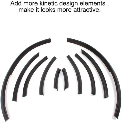 Vista 9 de Labios de pozo de rueda para Audi Q7 RSQ7 V12 Sline 2006-2015 PU para arco de rueda, guardabarros, moldura para cejas, protección (negro mate)