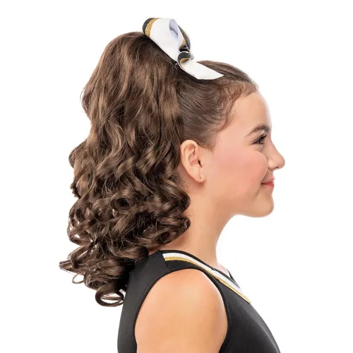 Vista 5 de Girly Curls Rizado Pieza de pelo de animadora de 16" para animación y baile (Ángel)