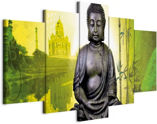 Vista 34 de artgeist Lienzo acústico para pared, 40 x 20 pulgadas, 5 piezas de imagen con espuma acústica de impresión de sonido, sala de arte acústica #01