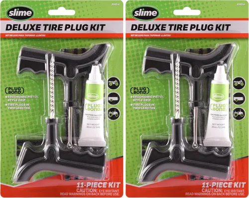 Vista 14 de Slime 20458 Kit de Parche y Tapón para Reparación de Neumáticos, Serie Pro, Lata de Almacenamiento, 10 Piezas