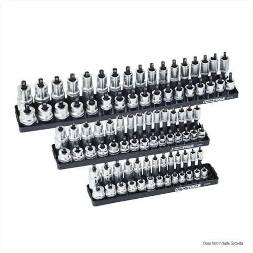 Vista 3 de OEMTOOLS 22210 Organizador de enchufes métricos de 1/2 pulgada, soporte de enchufe de 1/2 pulgada para enchufes profundos y poco profundos, puestos