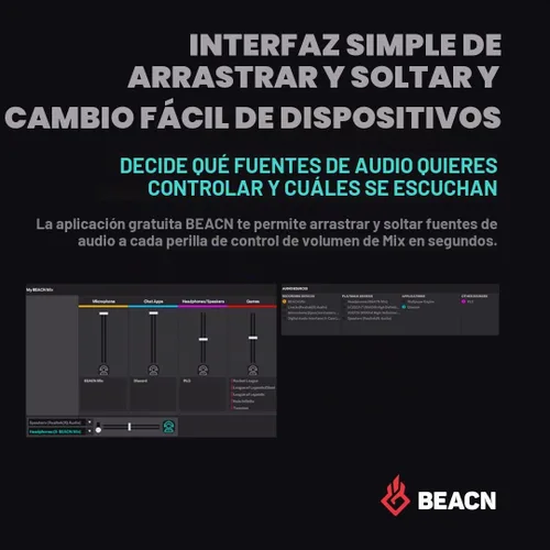 Vista 4 de BEACN Mix (Light) - Mezclador y controlador de audio USB-C, pantalla de 5 Claro