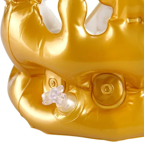 Vista 4 de BinaryABC Gorro inflable con corona para celebración de cumpleaños, baby shower, accesorios para fotos