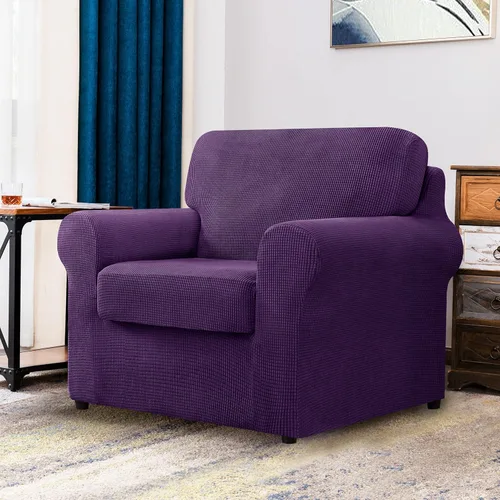 Vista 258 de CHUN YI Fundas para sofá de 7 piezas, lavables, fundas elásticas para sofá de 3 cojines con respaldo y fundas de cojín separados, protector