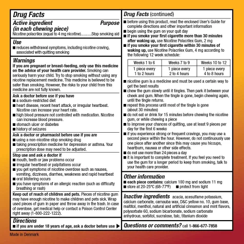 Vista 5 de Yaxa Basic Care - Goma de mascar de nicotina polacrilex (4 mg), 20 unidades, sabor canela
