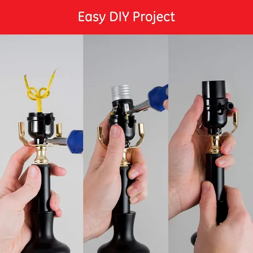 Vista 2 de Power Gear Enchufe de 3 vías, paquete de 2, gira para ajustes bajos, medios y altos, para lámparas de pie y mesa, proyecto de bricolaje, listado UL