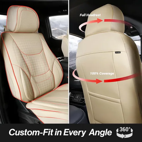 Vista 4 de Coverland Custom Car Seat Covers Compatible with 1987-1995 Chrysler Lebaron Convertible - Premium Leather Non-Slip Memory Foam Waterproof Seat Cover