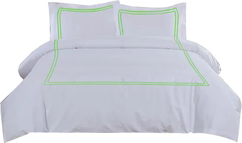 Vista 40 de BedDecor Lujoso juego de funda de edredón de algodón egipcio de 400 hilos, 1 pieza con hermoso bordado de 2 rayas