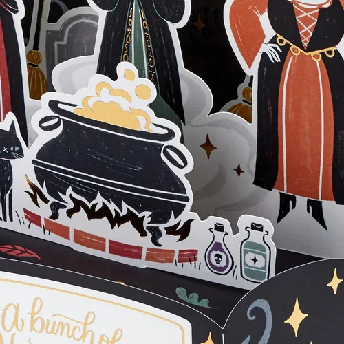 Vista 5 de Hallmark Paper Wonder - Tarjeta desplegable de Hocus Pocus, de Disney, para cumpleaños, Halloween, cualquier ocasión