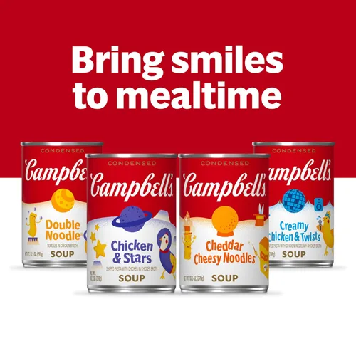 Vista 7 de Campbell's Sopa condensada para niños, sopa de fideos dobles, lata de 10.5 onzas (paquete de 4) (caja de 6)
