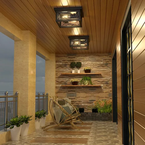 Vista 4 de Asnxcju Luminarias de Techo Estilo Granja para Montaje, Lámpara de Techo Empotrada Negra de 2 Luces con Pantalla de Vidrio Transparente, Lámpara