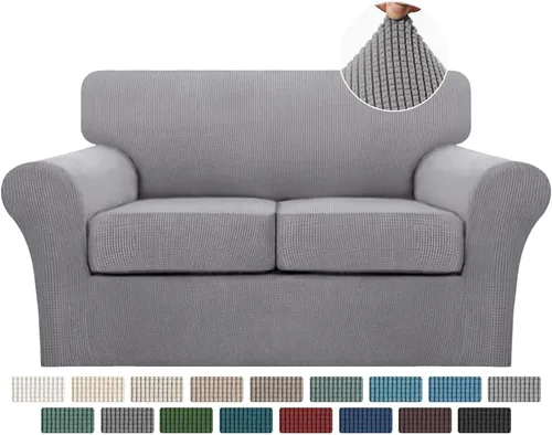 Vista 32 de Turquoize 2 fundas para sillas de sala de estar, funda de sofá con fundas de cojín individuales, funda de muebles para sillas (silla, beige biscotti)