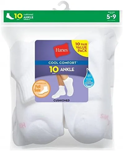 Vista 2 de Hanes Women's Value, Ankle Soft Moisture-Wicking Socks, Available in 10 and 14-Packs
