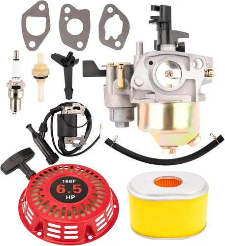 Carburador GX160 GX200 Compatible con Honda GX120 GX140 GX160 GX200 Motor 5HP 5.5HP 6.5 HP Reemplaza 16100-ZH8-W61, con Bobina de Encendido y