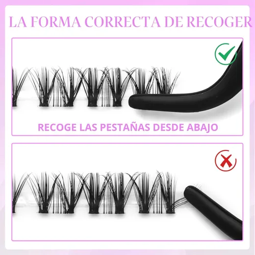 Vista 6 de VEYESBEAUTY Extensiones de pestañas de manga marrón, banda delgada e invisible, pestañas postizas individuales para principiantes, serie de cinco