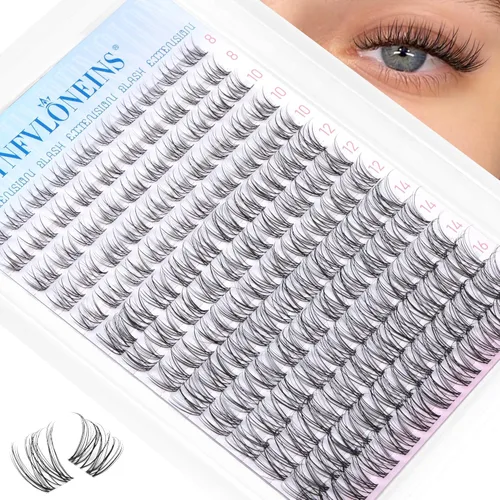 Vista 24 de Racimos de pestañas naturales, racimos de pestañas Wispy, 154 piezas, extensiones de pestañas en racimo, pestañas individuales, aspecto natural