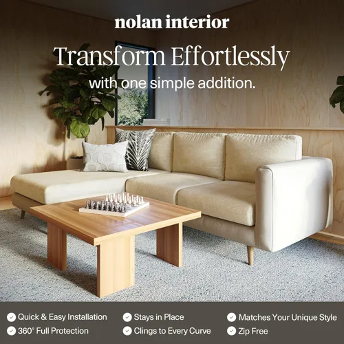 Vista 6 de Nolan Interior Miracle - Funda para sofá con cojín de respaldo de felpa ultrasuave, elástica y gruesa de chenilla - A prueba de mascotas, a prueba