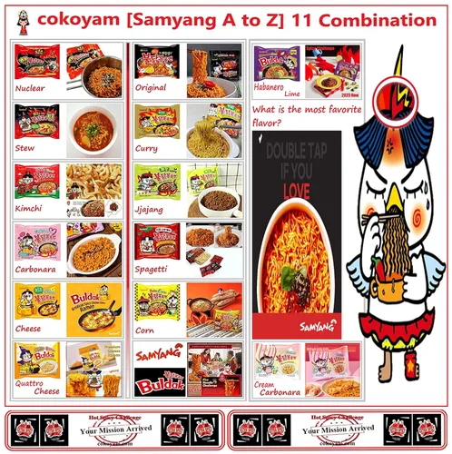 Vista 4 de Samyang - Combo de 11 sabores de pollo picante picante - Buldak Ramen 11 paquetes