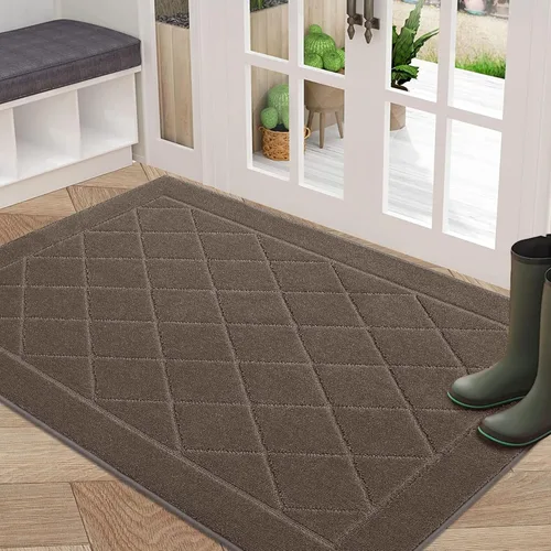 Vista 23 de BEQHAUSE Tapete Atrapa Suciedad para Puerta de 20" x 32", Tapete Antideslizante para Entrada Lavable, Tapete para Puerta para Perros Resistente a