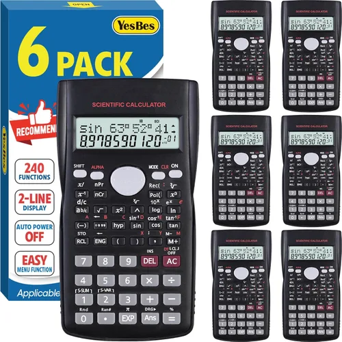 Vista 7 de Paquete de 24 calculadoras científicas a granel, pantalla grande de 2 líneas, 240 funciones, calculadoras científicas para estudiantes, calculadora