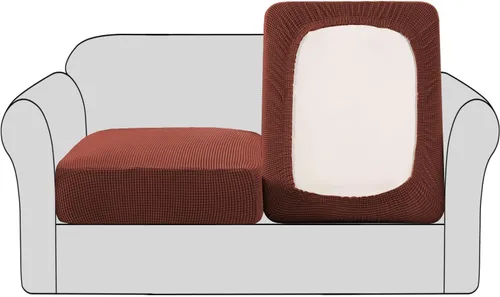 Vista 35 de H.VERSAILTEX - Fundas elásticas para cojín de sofá individual, fundas de asiento para silla de sofá, protector de cojín con tejido jacquard de sarga