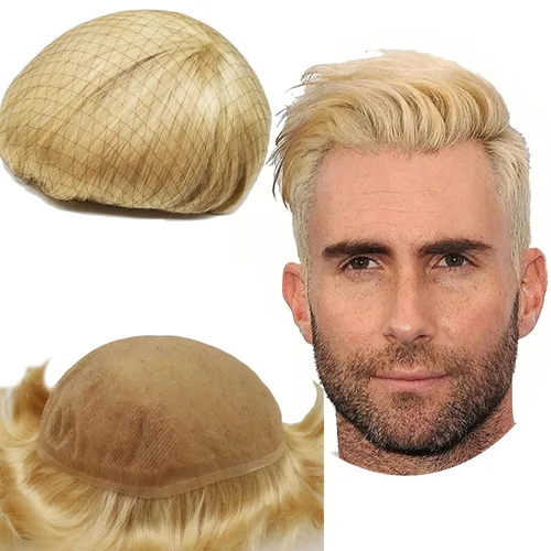 Vista 13 de Toupee para hombres - Sistema de reemplazo de cabello humano real - Postizo de encaje francés fino - Unidades de cabello personalizables - Piezas