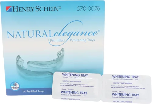 Natural Elegance - Kit de blanqueamiento dental en casa, 7 pares de bandejas precargadas (superior e inferior), gel de peróxido de carbamida, sabor