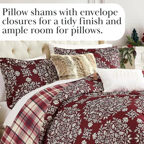 Vista 6 de Southshore Fine Living, Inc. - Juego de ropa de cama de Navidad de 4 piezas, juego de edredón de Navidad individual/individual XL, edredón