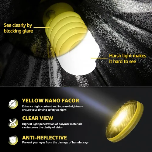 Vista 5 de Myiaur Gafas polarizadas de visión nocturna para mujer, antirreflejos, con lente amarilla, protección UV400