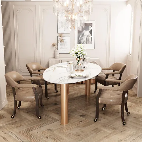 Vista 67 de Silla de comedor con ruedas, sillas de capitán con rodillos, juegos de dinette, sillas de póquer con ruedas, mesa de cocina, sillas rodantes, silla