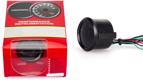 Vista 5 de AUCELI - Medidor de relación aire/combustible digital para coche, kit de medidor universal, 2" 52mm y pantalla LED azul