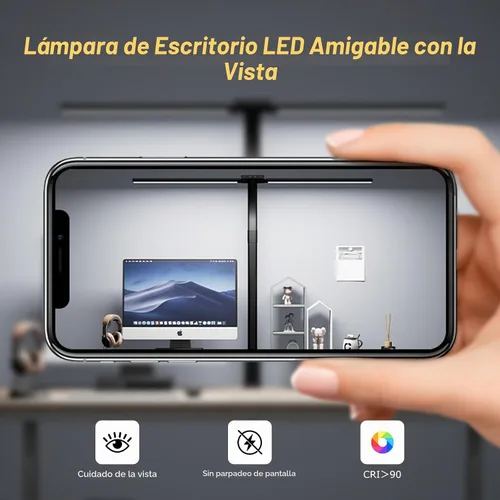 Vista 4 de Lámpara de escritorio, Lámparas de escritorio LED para oficina en casa, Lámpara de arquitecto para cuidado de los ojos para escritorio