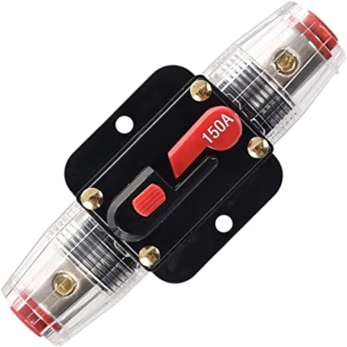 Vista 13 de Soportes de fusibles de interruptor de protección de audio para coche 100 A, interruptor de circuito en línea, fusible de reinicio, inversor