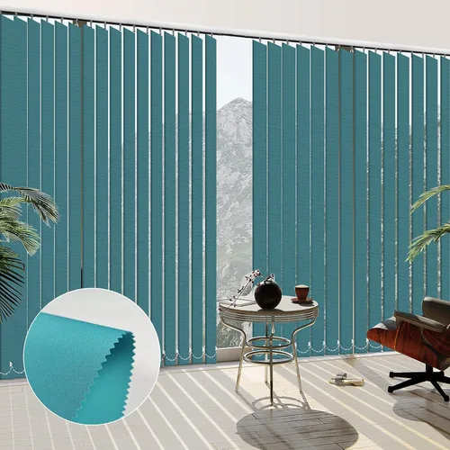 Vista 15 de FACIMI Persianas verticales opacas, color verde manzana personalizada de 3.5 pulgadas, persianas verticales de tela con listones de protección UV