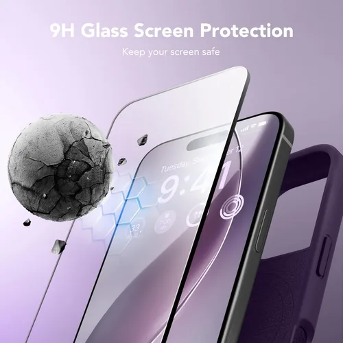 Vista 1025 de GONEZ Funda magnética para iPhone 14, compatible con Magsafe, con protector de pantalla + protector de cámara, forro de microfibra antiarañazos