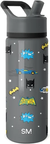 Vista 47 de Simple Modern - Botella de agua para niños de la colección Summit con tapa con pajilla DC Comics Batman 14 onzas, taza de acero inoxidable aislada