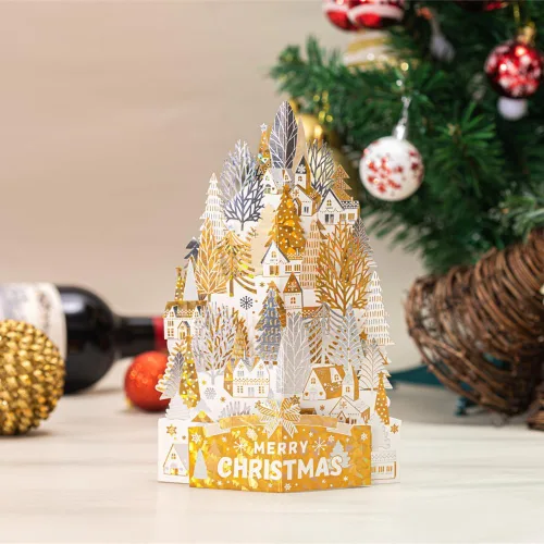 Vista 5 de WISHGIFT 25 tarjetas de Navidad 3D, tarjetas de Feliz Navidad hechas a mano, tarjetas de felicitación y sobres para Navidad