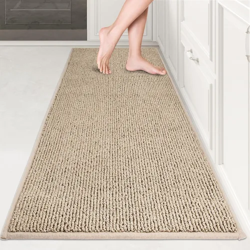 PURRUGS Alfombra de pasillo de cocina lavable a máquina, 2 x 6 pies, antideslizante, súper absorbente, suave, para pasillo, cocina y lavandería,