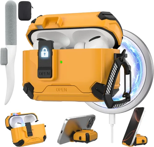 Vista 24 de Maxjoy Funda para AirPods Pro 2 Case 2022, Funda Protectora para AirPods Pro de 2ª Generación con Bloqueo Automático, Compatible con Apple AirPod