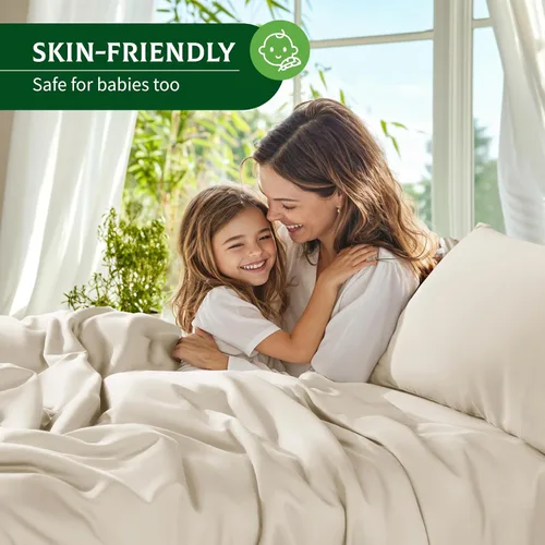 Vista 7 de SONORO KATE 100% viscosa derivada de bambú, bolsillo extra profundo de hasta 18-24 pulgadas, sábanas ultrasuaves y refrescantes para personas que