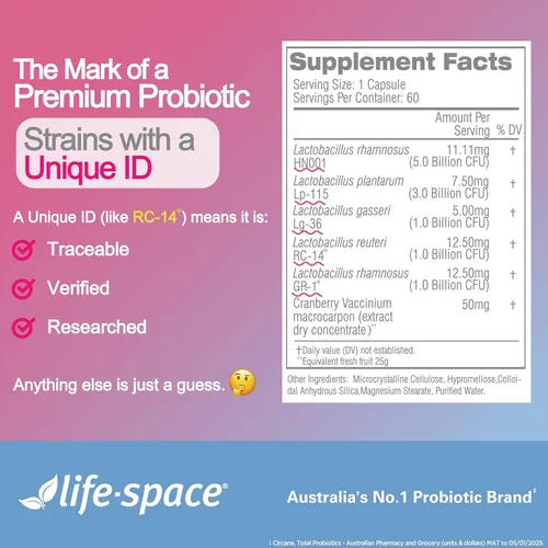 Vista 8 de Life-Space Urogen Probióticos para Mujeres, Probióticos+Arándano, Dosis para 2 Meses, Probiótico para Mujeres para Equilibrio del PH, Tracto