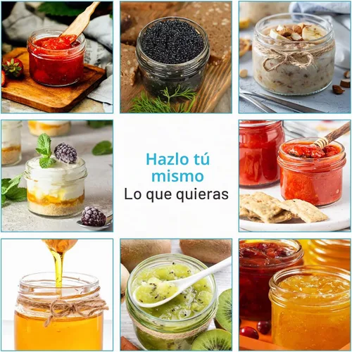 Vista 9 de Eathtek 8 onzas tarros Mason 20 paquete, tarros de conservas mini de 240ml con tapas regulares para almacenamiento de jalea, hierbas, especias