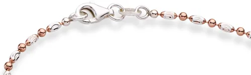 Vista 2 de Miabella Tobillera de plata de ley 925 con corte de diamante, ovalada y redonda, para mujer, fabricada en Italia