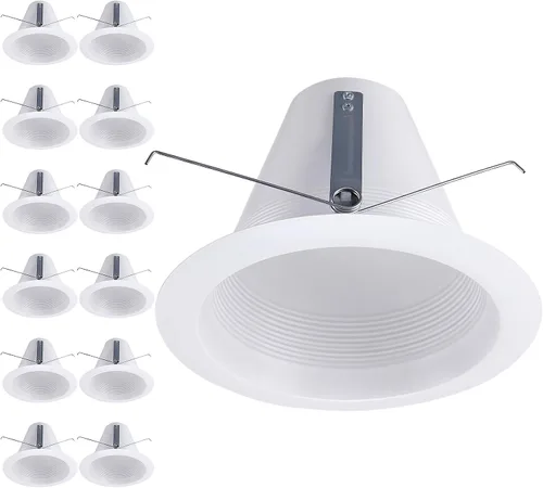 Vista 10 de TORCHSTAR Paquete de 6 luces empotrables de 6 pulgadas con bridas Negro