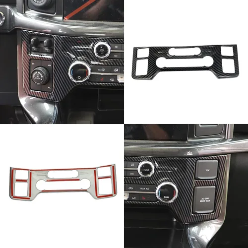 Vista 5 de Korlot Cubierta del panel de control central de fibra de carbono Tirm para Ford F150 2021+(aire acondicionado A/C)