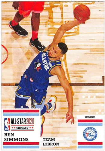 2020-21 Panini Stickers #37 Ben Simmons Official NBA Basketball Album Sticker Measuring 2.75 inch tall X 2 inches wide in Raw (NM or Better