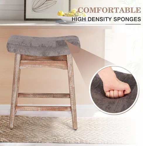 Vista 49 de Sophia & William Taburete de bar de altura de mostrador para isla de cocina, taburetes de mostrador de 24 pulgadas con patas de madera, asiento