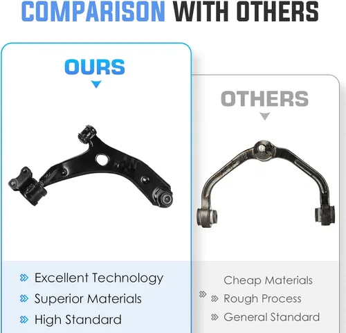 Vista 5 de Brazos de control delanteros inferiores con rótulas, enlaces de barra estabilizadora, extremos de barras de dirección, kit de suspensión para Mazda